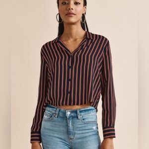 DYNAMITE STRIPPED BUTTON DOWN SHIRT SIZE X LARGE